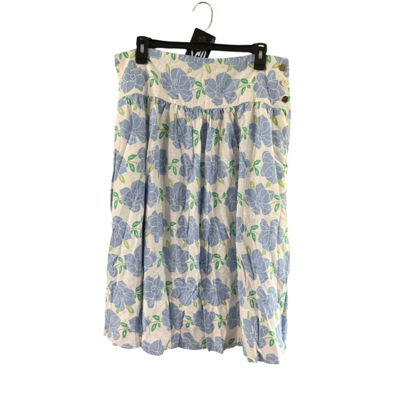 Draper James Floral A Line Skirt White Blue - Picture 2 of 8